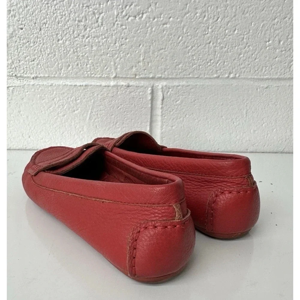 PabDer Donna Red‎ Leather Women's Driving Moc Penny Loafer / Size 36